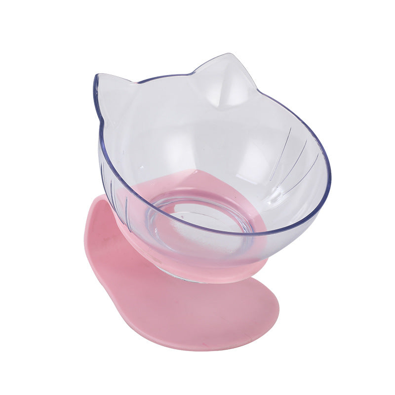 Oblique Mouth Transparent Single Pet Bowl
