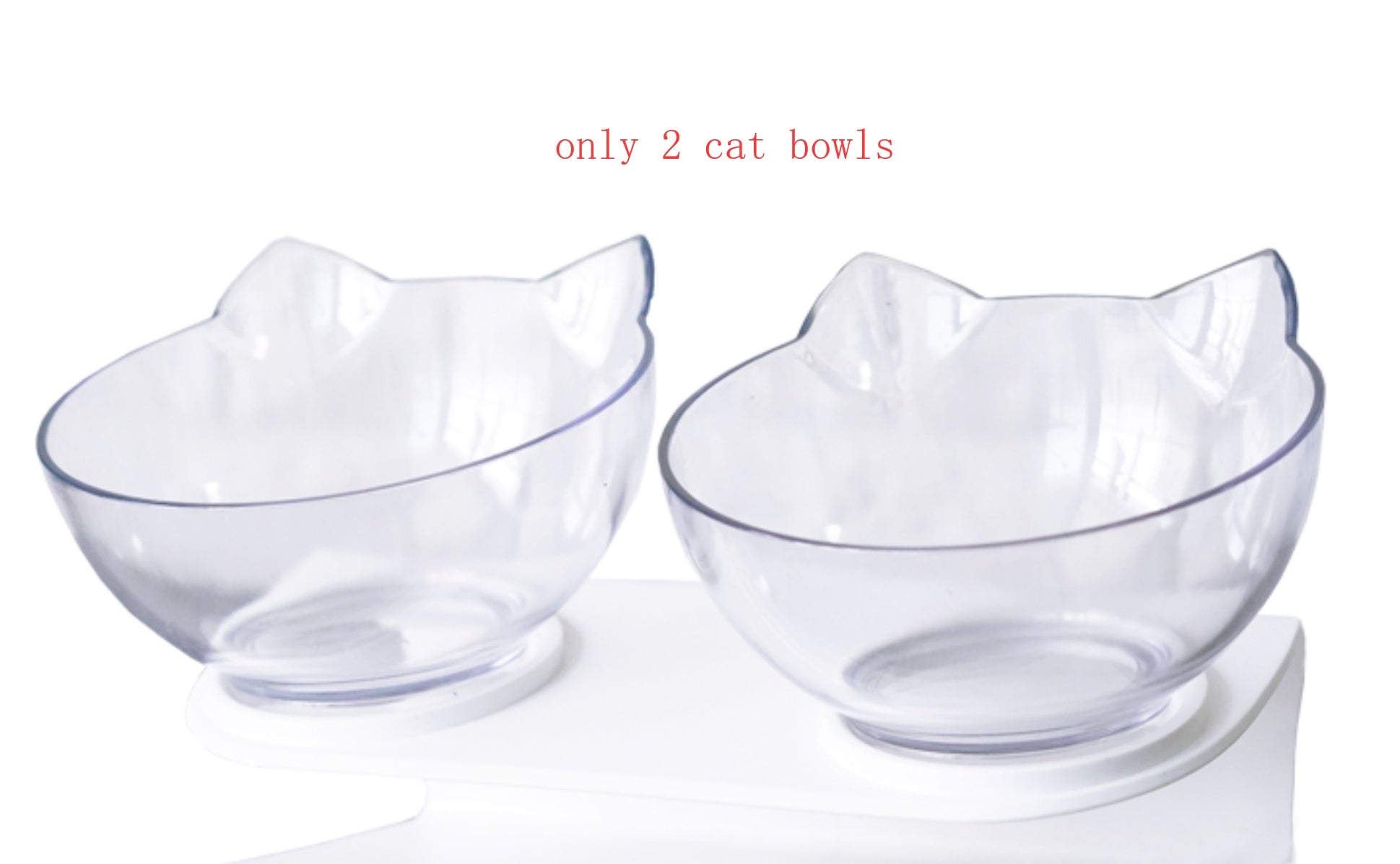 Oblique Mouth Transparent Single Pet Bowl