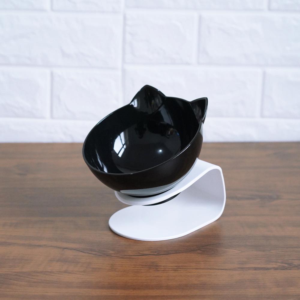 Oblique Mouth Transparent Single Pet Bowl