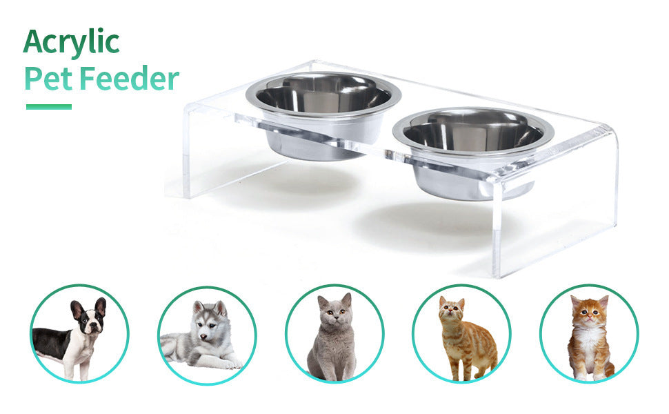 Acrylic Dogs And Cats Pet Feeder
