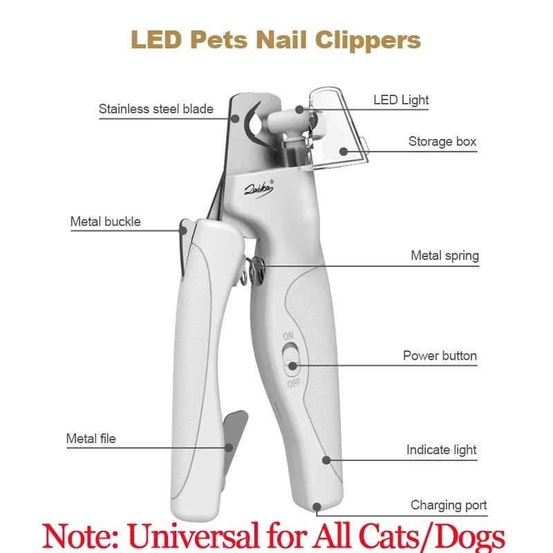 Pet Nail Clippers With Light For Dogs And Cats