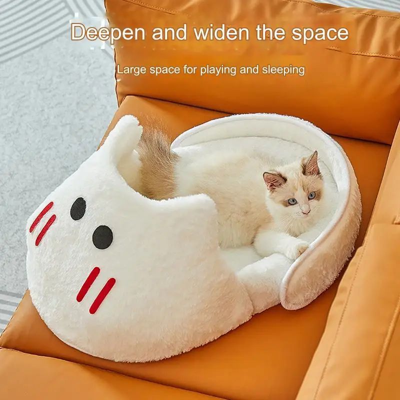 Portable Plush Slipper Cat Bed
