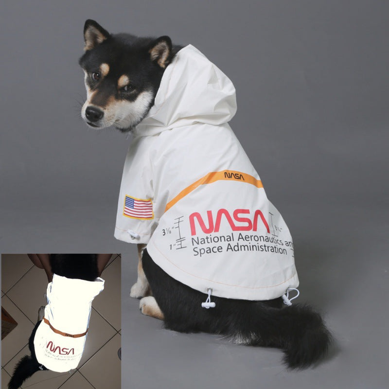 Rainproof Reflective Space Suit Pet Raincoat