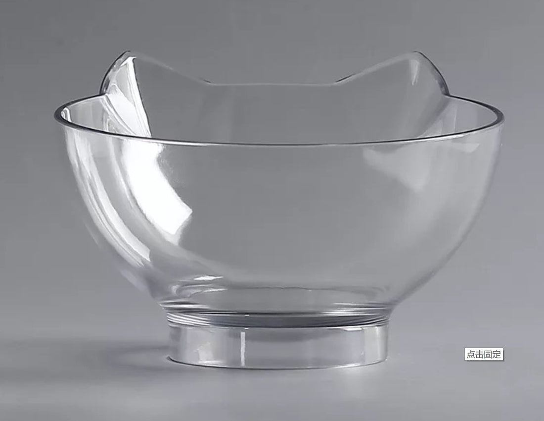 Oblique Mouth Transparent Single Pet Bowl