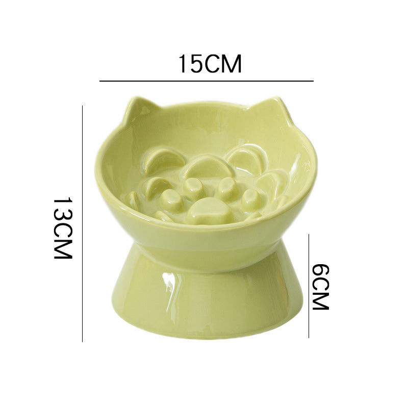 Ceramic Slow Feeding Bowl Cat And Dog