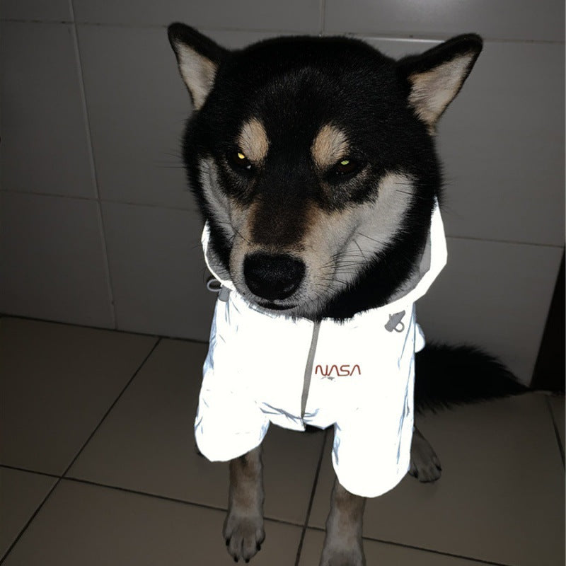 Rainproof Reflective Space Suit Pet Raincoat