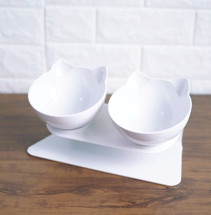 Oblique Mouth Transparent Single Pet Bowl