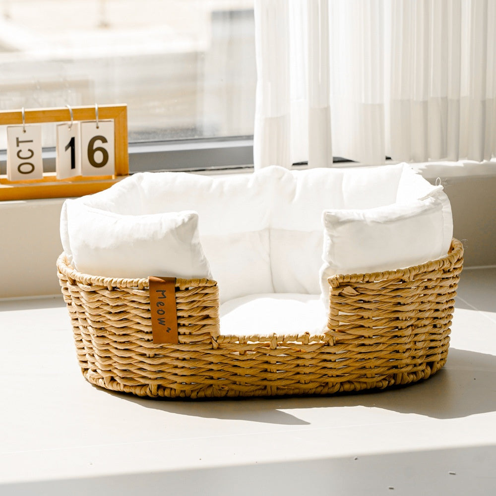 Hand-woven Rattan Basket Pet Nest