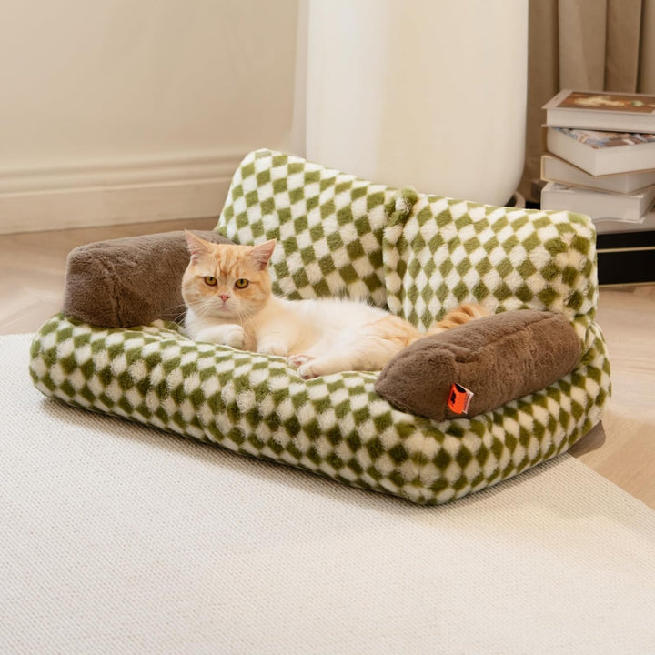Fluffy Cat Couch Washable Pet Couch Bed