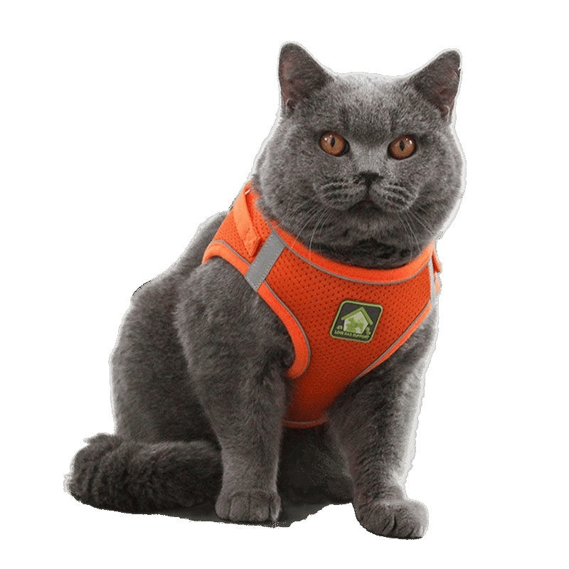 Breathable Cat Walking Leash Anti-escape Vest