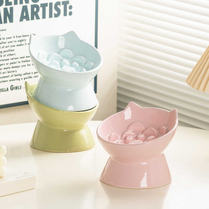 Ceramic Slow Feeding Bowl Cat And Dog