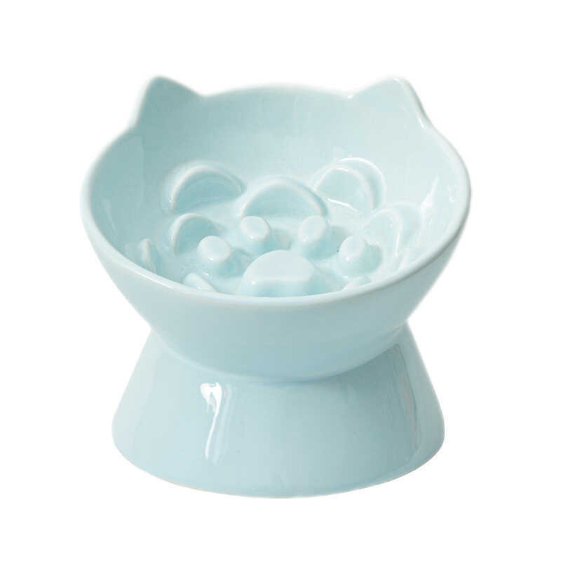Ceramic Slow Feeding Bowl Cat And Dog