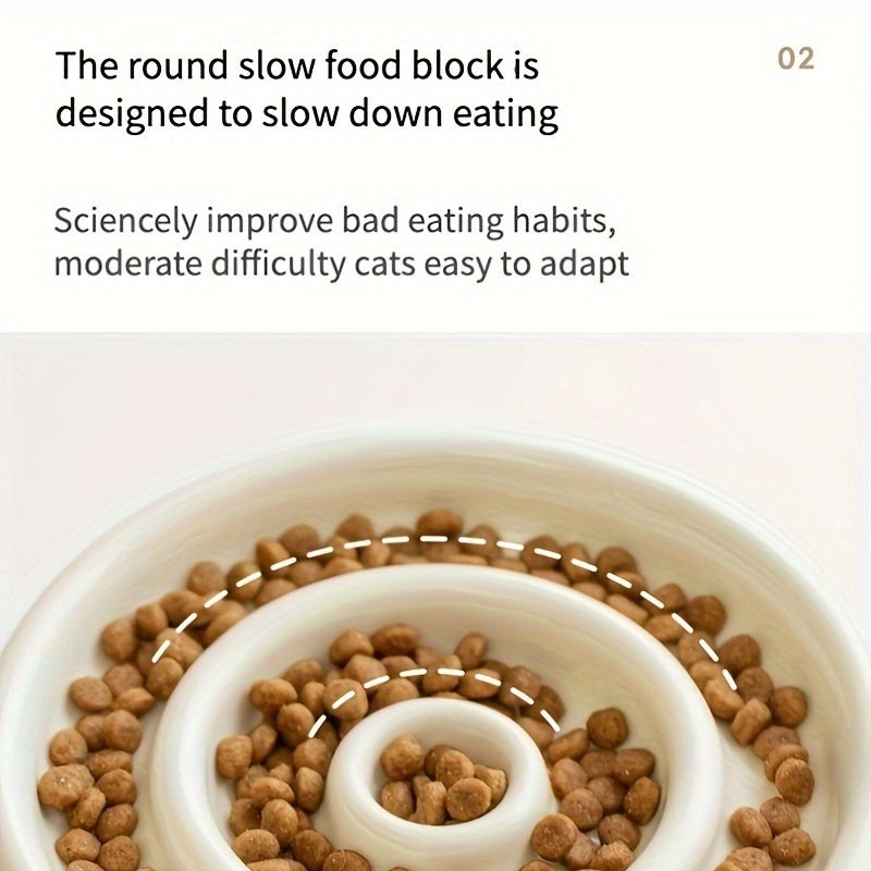 Ceramic Dog Slow Feeder Bowl Anti-Gulping