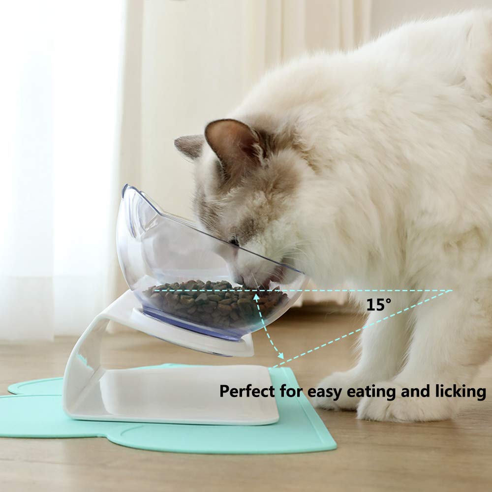 Non Slip Double Cat Bowl With Raised Stand