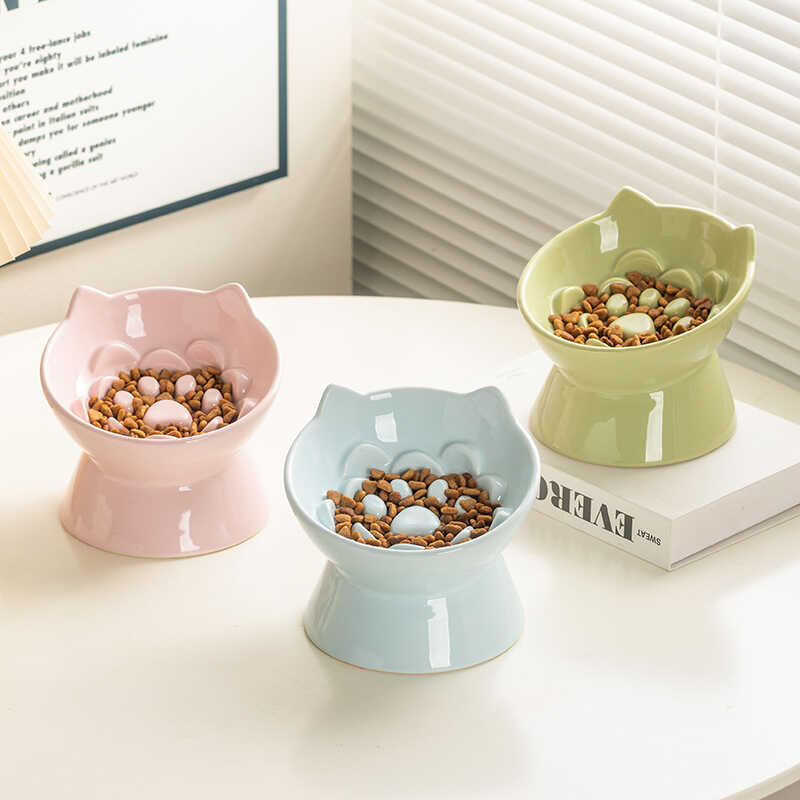 Ceramic Slow Feeding Bowl Cat And Dog