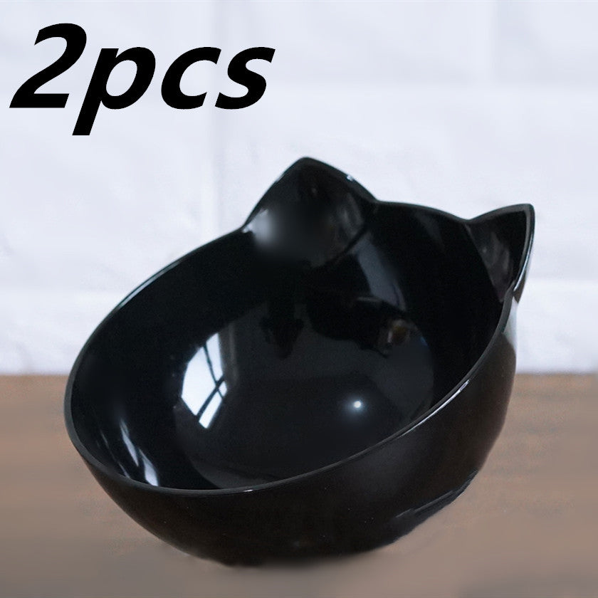 Oblique Mouth Transparent Single Pet Bowl